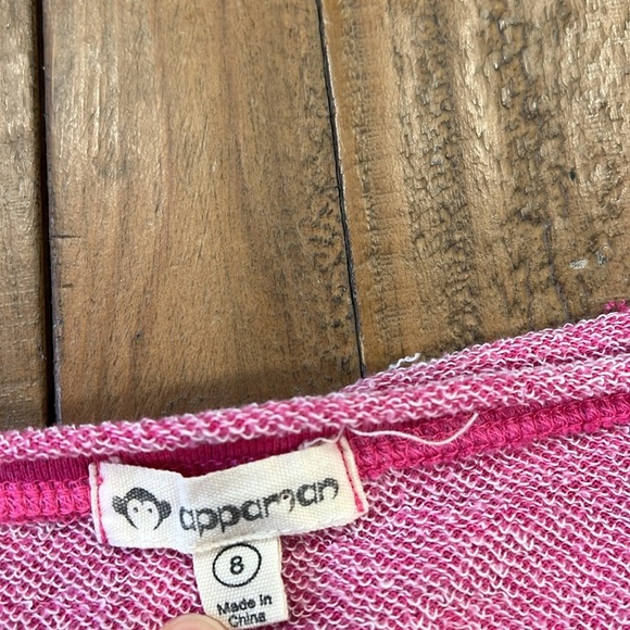 Appaman pink and gray ombré distressed cropped sweatshirt girls 8 - Picture 3 of 5